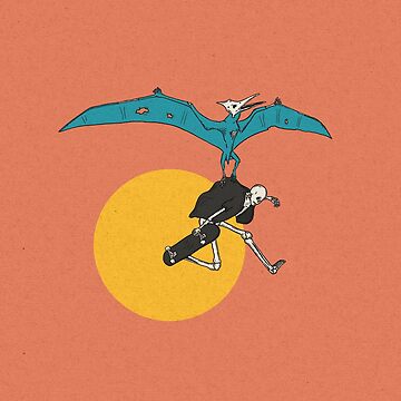 Artwork thumbnail, Pterodactyl and a skateboarding skeleton by LeDarkstone