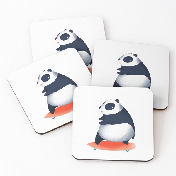 Item preview, happy panda cartoon playing surf skate designed and sold by angyim.