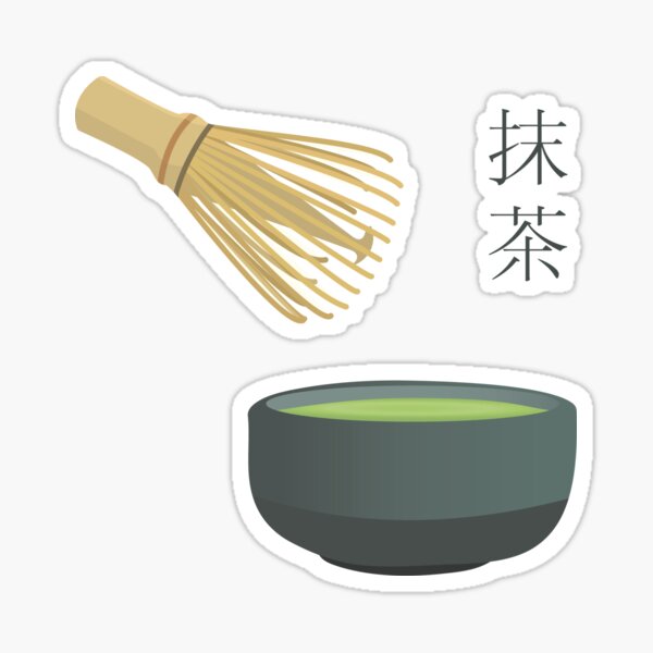 Matcha Tea Bowl With Whisk  Sticker