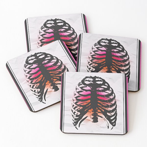 Item preview, Digital pink abstract goth rib cage graphic design  designed and sold by Madi Rae.