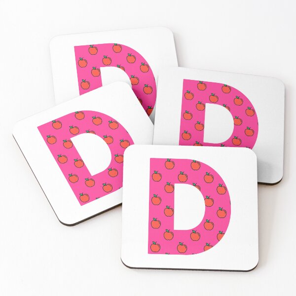 Item preview, Letter D in pink color with apple pattern designed and sold by VrajStudio.