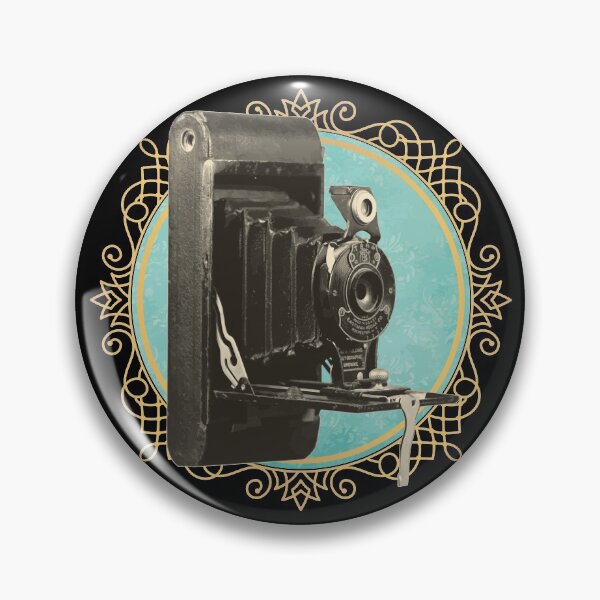 Item preview, Vintage Cameras: Kodak Retro Film Camera Framed in Blue Circle designed and sold by GraffitiSoup.