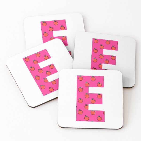 Item preview, Letter E in pink color with apple pattern designed and sold by VrajStudio.
