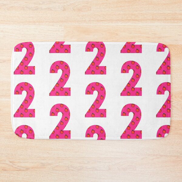 Item preview, Number 2 in pink color with apple pattern designed and sold by VrajStudio.