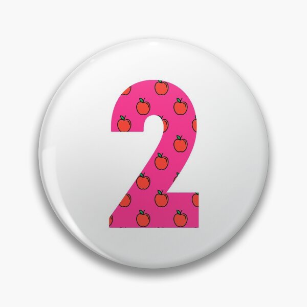 Item preview, Number 2 in pink color with apple pattern designed and sold by VrajStudio.