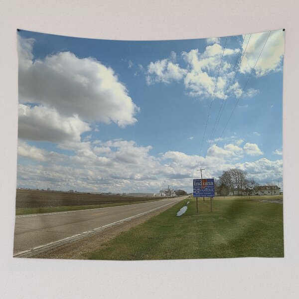 Item preview, Welcome to Indiana Sign Along a Two Lane Highway on a Cloudy Afternoon designed and sold by Mothe3rd.