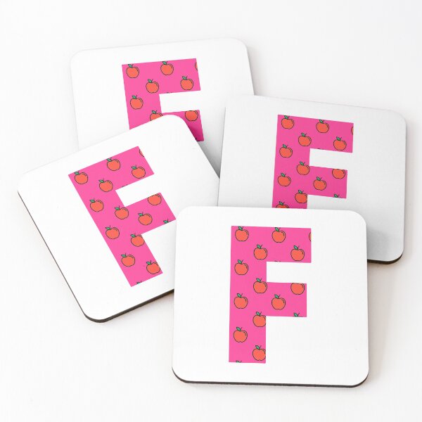 Item preview, Letter F in pink color with apple pattern designed and sold by VrajStudio.