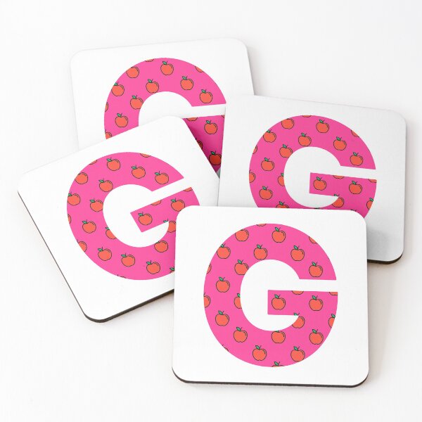 Item preview, Letter G in pink color with apple pattern designed and sold by VrajStudio.
