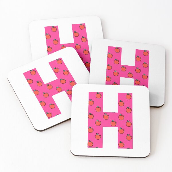 Item preview, Letter H in pink color with apple pattern designed and sold by VrajStudio.