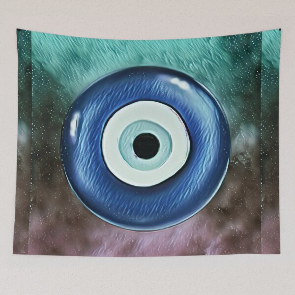 Item preview, Evil eye protection talisman galaxy  designed and sold by ICRainbowMoons.