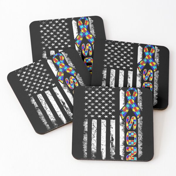 Item preview, Son Autism Awareness American Flags For Family designed and sold by JeannetteFlower.