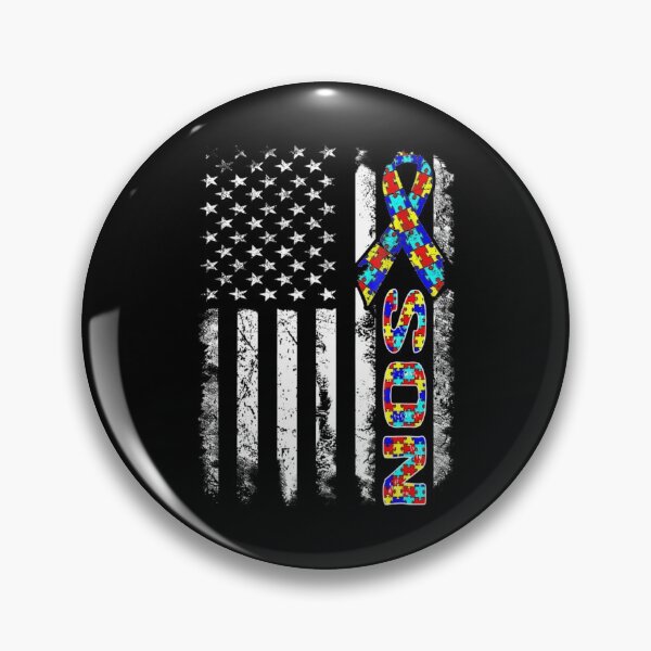 Item preview, Son Autism Awareness American Flags For Family designed and sold by JeannetteFlower.