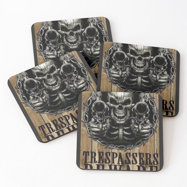 Item preview, Skull Trespassers beware. Guns a blazing. designed and sold by slashrose4ever.