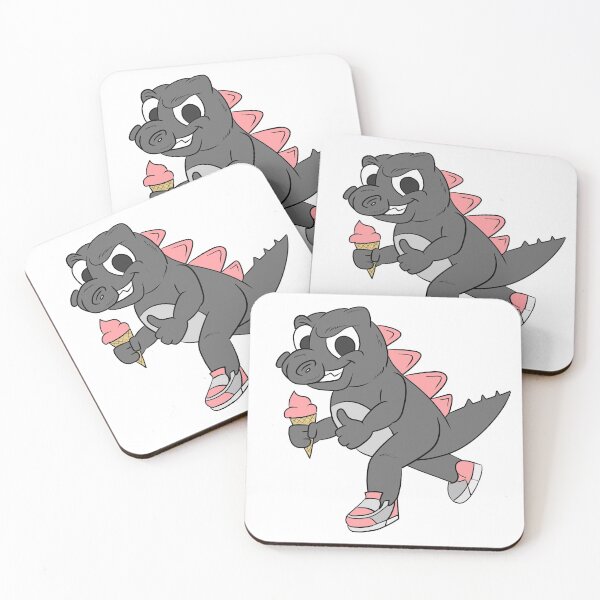 Item preview, Gozila Eating Ice Cream designed and sold by bixboxstudio.