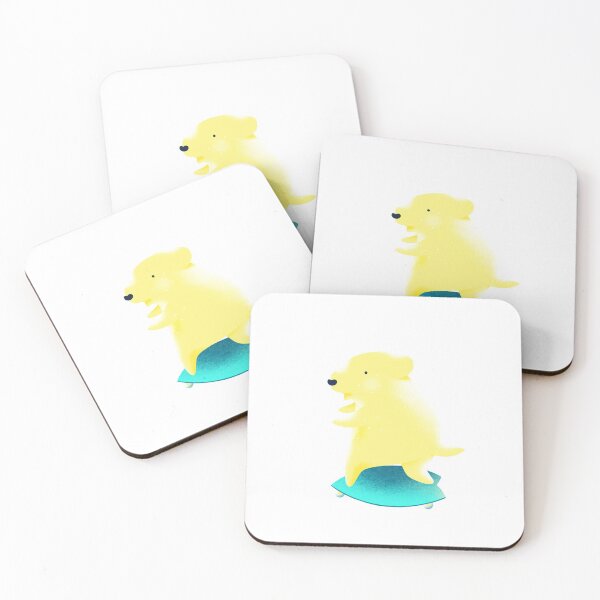 Item preview, happy labrador retriever cartoon playing surf skate designed and sold by angyim.
