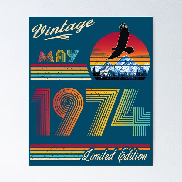 Item preview, May 1974 Birthday designed and sold by GreenSplash.