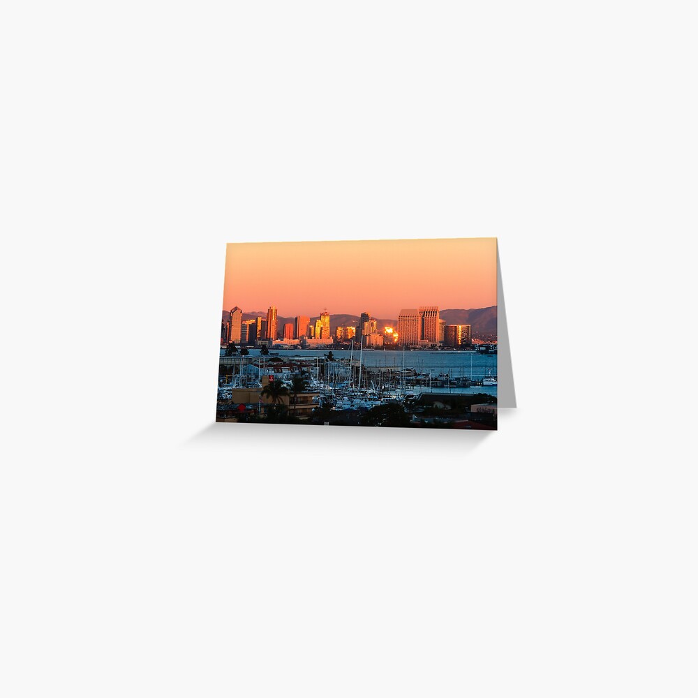 "San Diego Skyline Sunset" Greeting Card for Sale by bengraham Redbubble