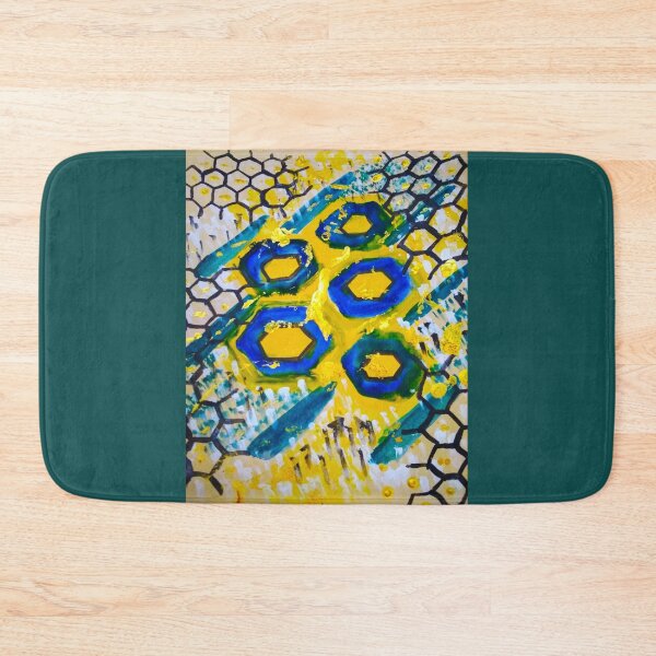 Item preview, Coloured Hexagons In Black Net designed and sold by Artcartstart.