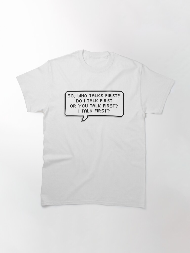 Imagen 3 de 7, Camiseta clásica con la obra ¿Quién habla primero?, diseñada y vendida por langleysmith.