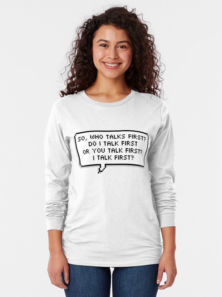 Imagen 2 de 5, Camiseta de manga larga con la obra ¿Quién habla primero?, diseñada y vendida por langleysmith.