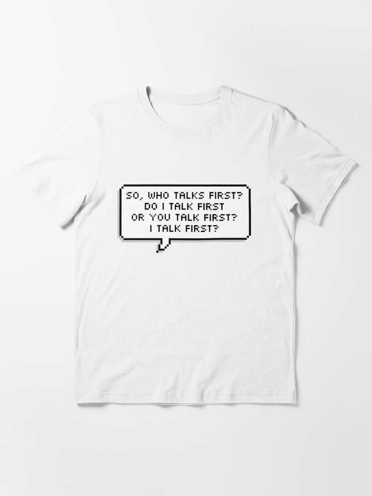 Imagen 3 de 7, Camiseta esencial con la obra ¿Quién habla primero?, diseñada y vendida por langleysmith.