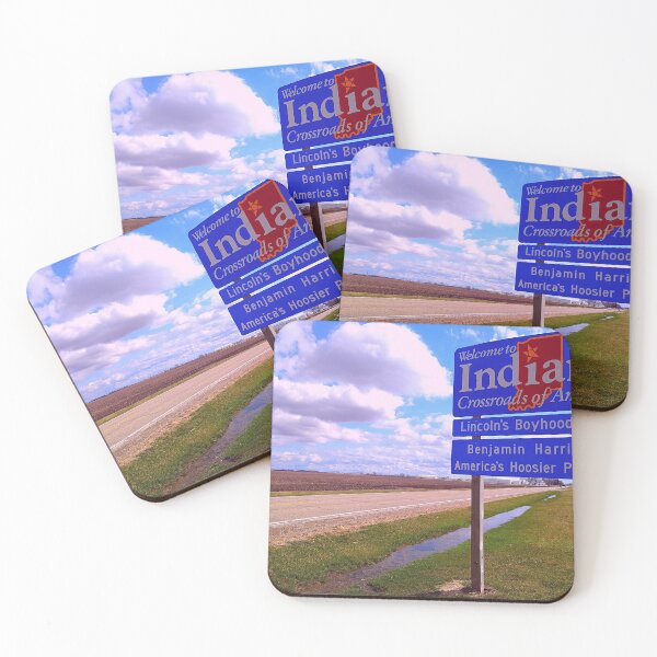 Item preview, Welcome to Indiana Sign Along a Two Lane Highway on a Cloudy Afternoon designed and sold by Mothe3rd.