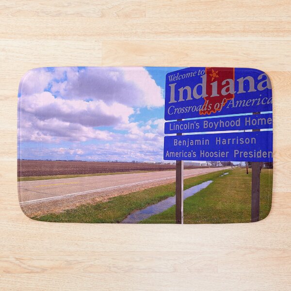 Item preview, Welcome to Indiana Sign Along a Two Lane Highway on a Cloudy Afternoon designed and sold by Mothe3rd.