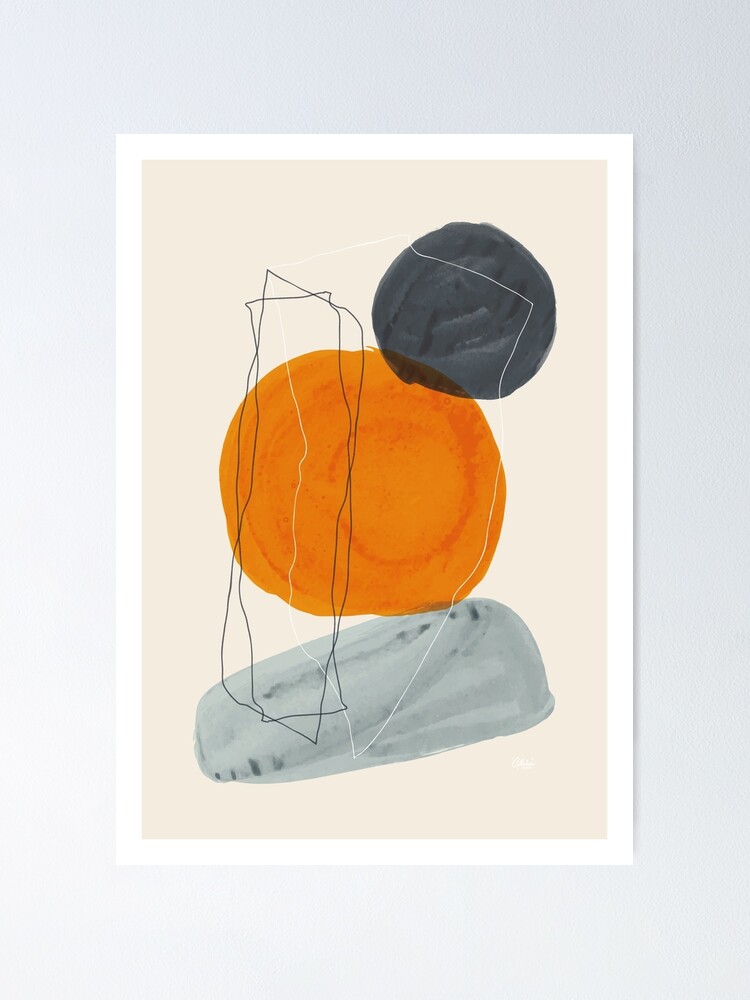 "Mid Century Modern Abstract Digital Wall Art" Poster for Sale by