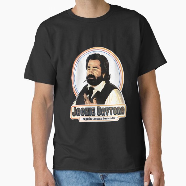 Aperçu de l'œuvre Jackie Daytona T-ShirtJackie Daytona Regular Human Bartender vintage créée et vendue par NamTX.