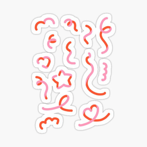 Heart Chain Line Stickers, Polco Chain Deco Stickers, Binder Decal