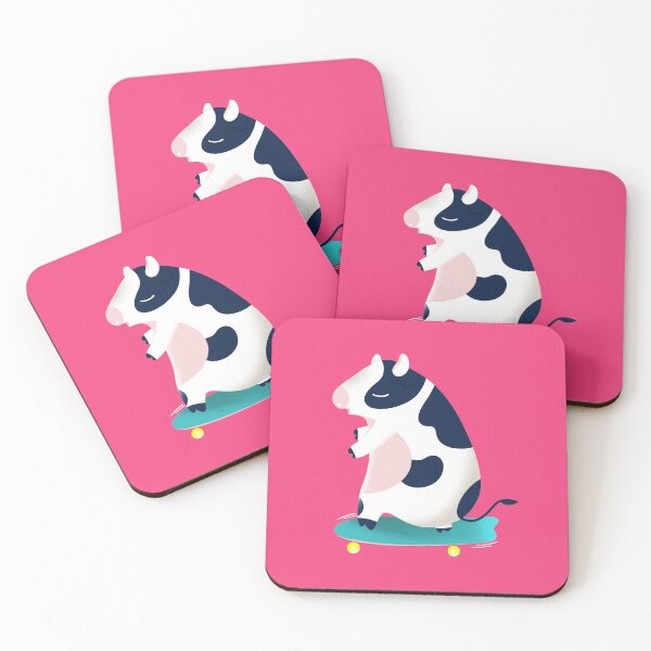 Item preview, happy cow cartoon playing surf skate designed and sold by angyim.