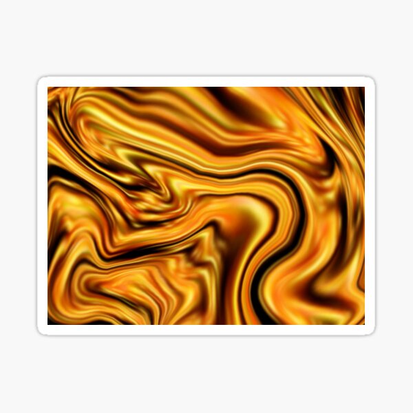 Holographic Marble , Liquid Metallic Gold, Copper and Black Sticker