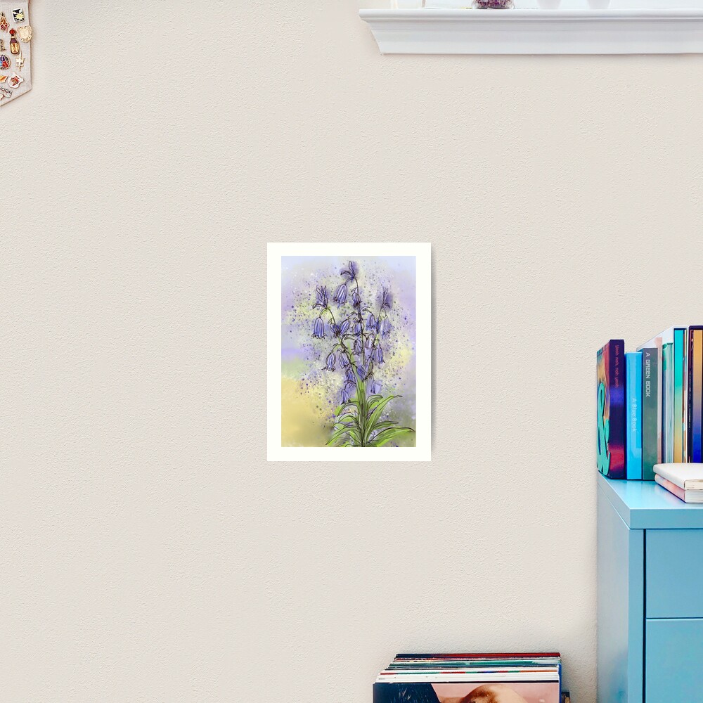 Whimsical Bluebells in Watercolour Art Print