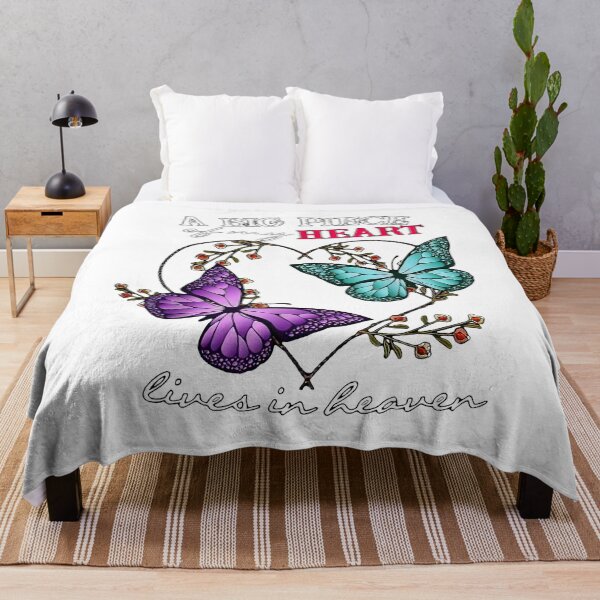 Item preview, Turquoise And Purple Butterfly A Big Piece Of My Heart Lives In Heaven designed and sold by ThomasTrump.