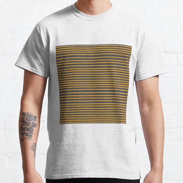 Gelbe Streifen auf inkwell grau Classic T-Shirt