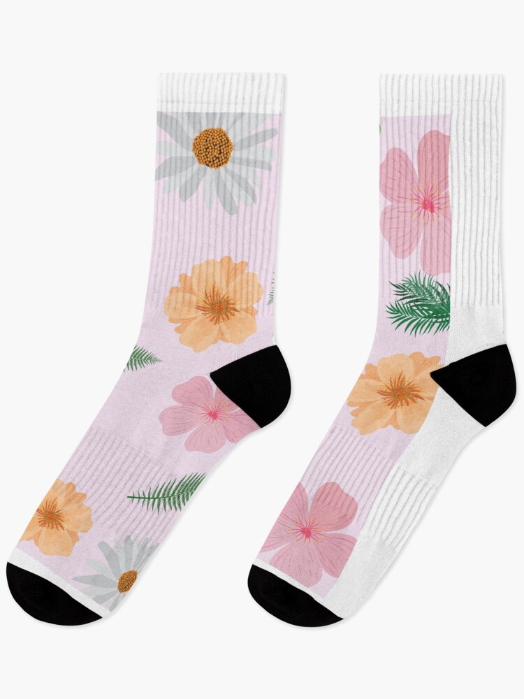 Thumbnail 1 of 5, Socks, Beautiful Floral Print designed and sold by Ridzcreation.