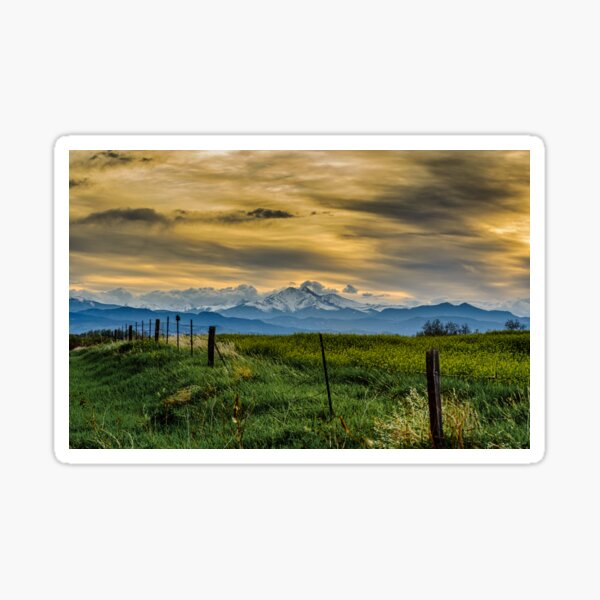 Colorado Sunset - Longs and Meeker from East Longmont Sticker
