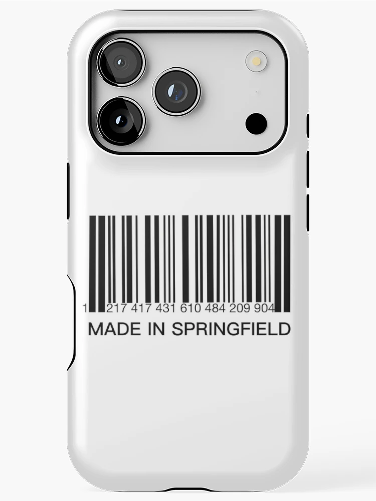 Thumbnail 1 of 4, iPhone Case, Made In Springfield (Springfield Barcode Label) designed and sold by molamode.