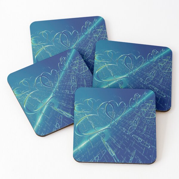 Item preview, Love Hearts in the Matrix - Under the Aquamarine Sea designed and sold by BoundedChaos.