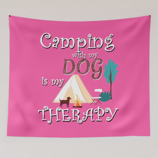 Item preview, Camping with my Dog is my Therapy,  designed and sold by NATUREZONE.