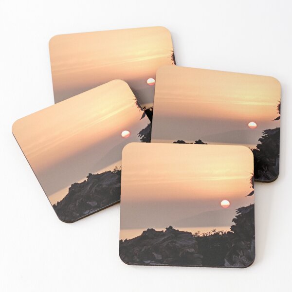 Item preview, Sunset behind Greek island designed and sold by petros0077.
