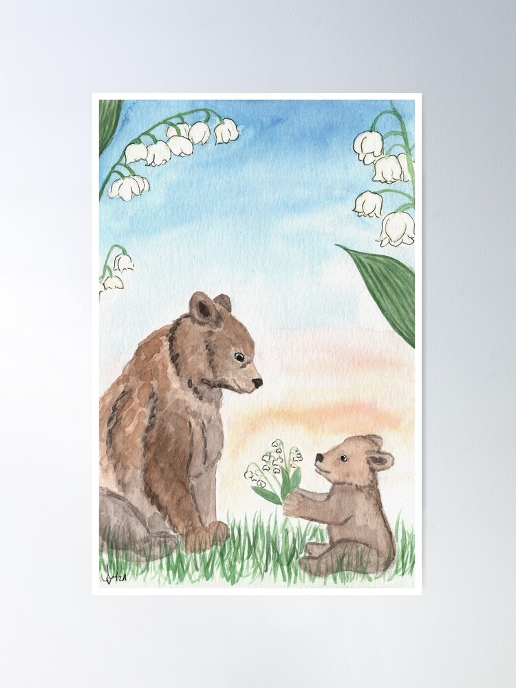 Mama Bear Hug Canvas Wall Art by Laura Graves