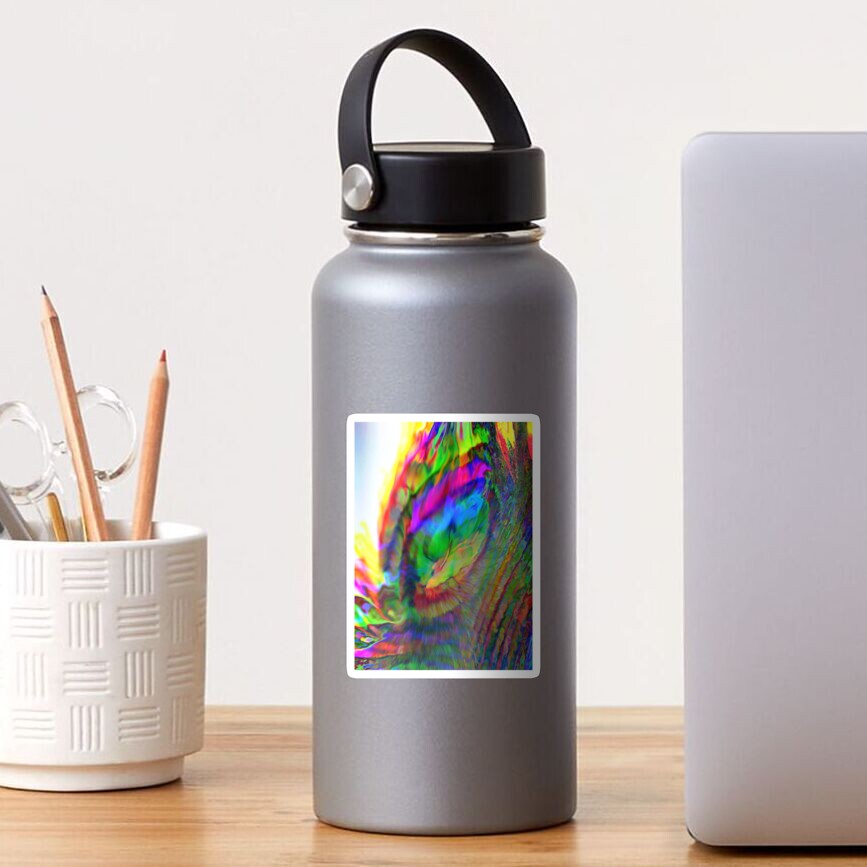 Abstract Peacock Feather Sticker