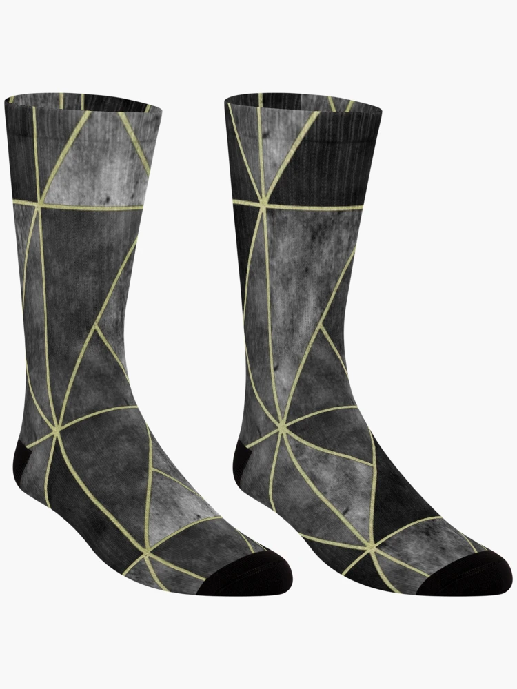 Thumbnail 3 of 5, Socks, Grey Geometric Tile Pattern designed and sold by DifferentCreate.