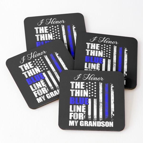 Item preview, Thin Blue Line | Police Flag Back For My Grandson | Gift Idea  | Gift For Grandma | Gift For Grandpa | Gift For Son | Gift For Grandson designed and sold by LanPhan.