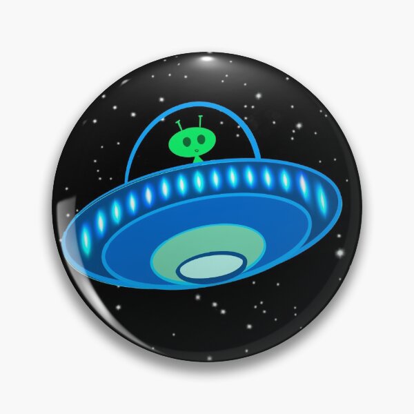 Item preview, Alien and UFO Cartoon- Cute and Funny - Blue designed and sold by Cosmic-Ferret.