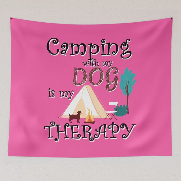 Item preview, Camping with my Dog is my Therapy,  designed and sold by NATUREZONE.