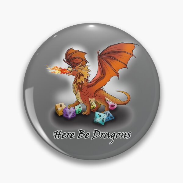 Item preview, Here Be Dragons for dungeons and dragons fans designed and sold by CuisineCat.