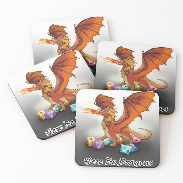 Item preview, Here Be Dragons for dungeons and dragons fans designed and sold by CuisineCat.