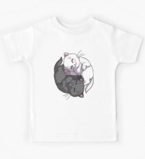 Kätzchen Kitty Yin Yang schwarzen und weißen Schlafkreis Kinder T-Shirt